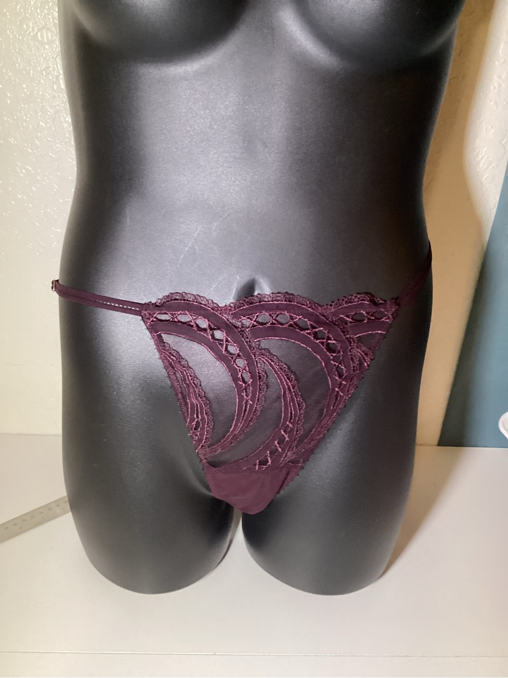 Victoria's Secret Lace Front Thong - Plum
